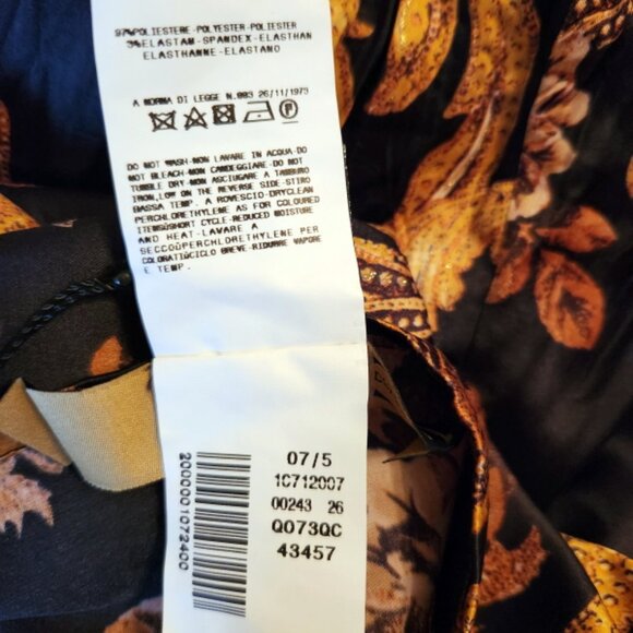 NEW Roberto Cavalli Black and Gold Satin High Low Mermaid Skirt Size 2 - Picture 6 of 6